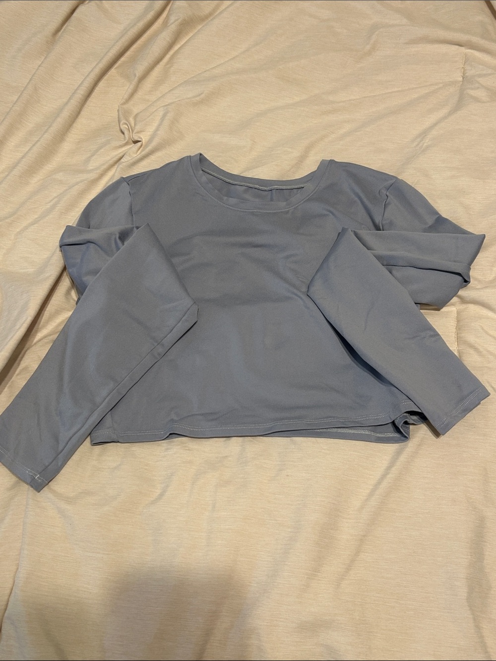 ALO Yoga Slate Blue Long-Sleeve Cropped Workout Top
